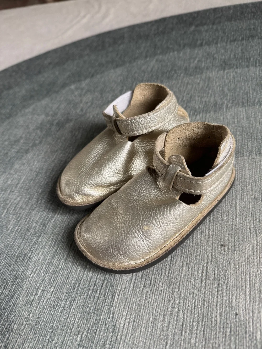 Softstar Baby Classic Champagne Leather Kids Shoes with Ankle Strap